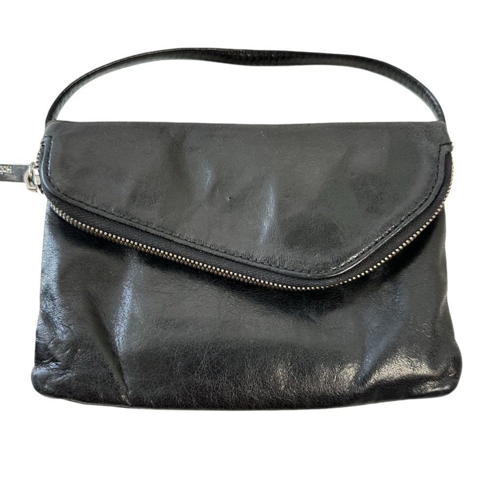 HOBO Daria Soft Black Leather Convertible Clutch Crossbody Bag